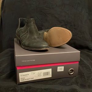 Vince Camuto black leather booties